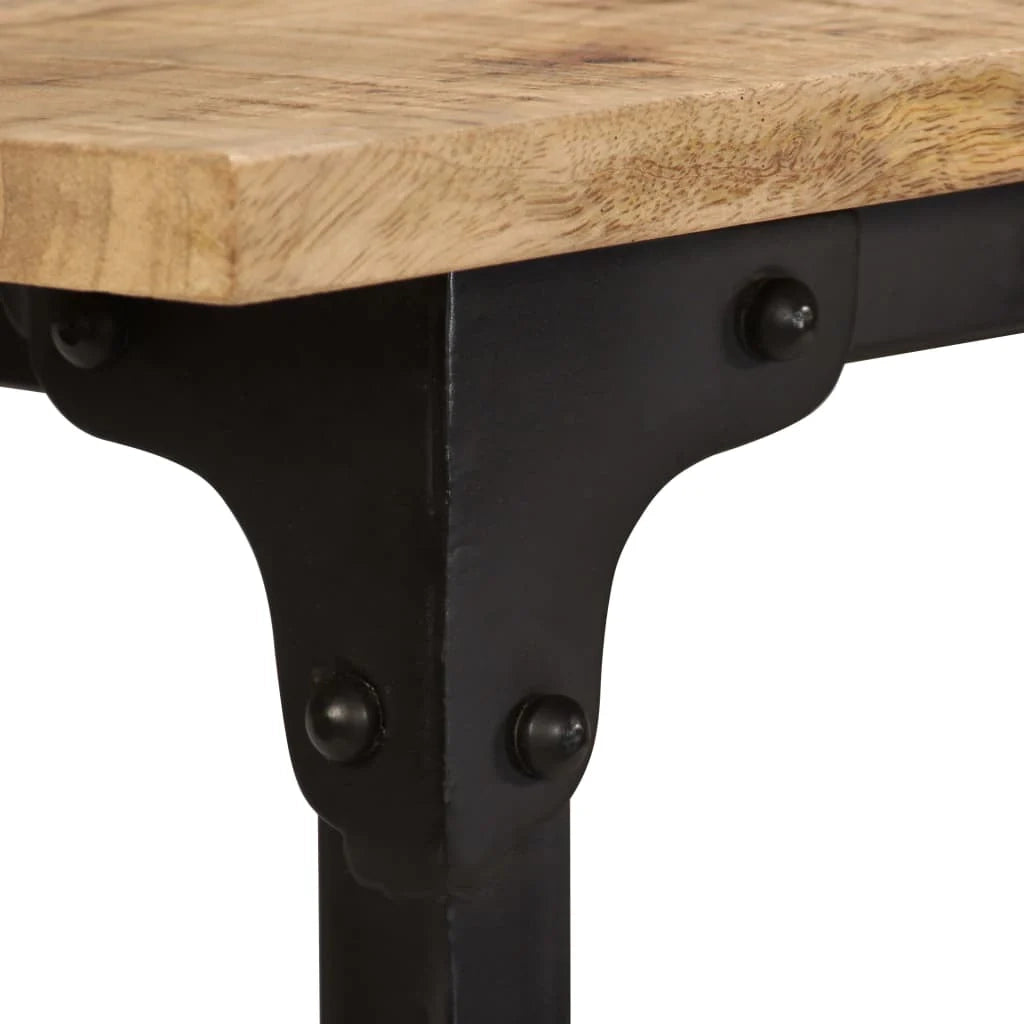 Scrivania tavolo postazione di lavoro scrivania per computer mobile da studio con sgabello pieghevole legno massello di mango 115 x 50 x 76 cm marrone 02_0023442