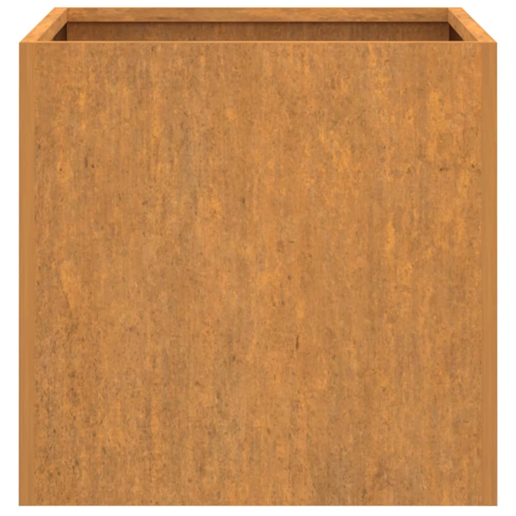 Fioriera rialzata per piante e fiori terrazza giardino 49 x 47 x 46 cm acciaio corten marrone 02_0037623