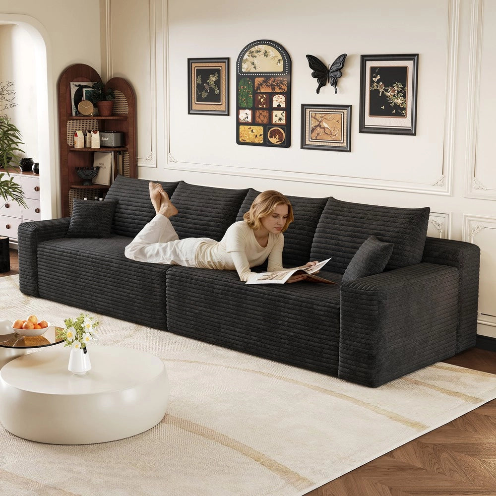 Divano letto in velluto nero ¨C Minimal ¨C 302 cm