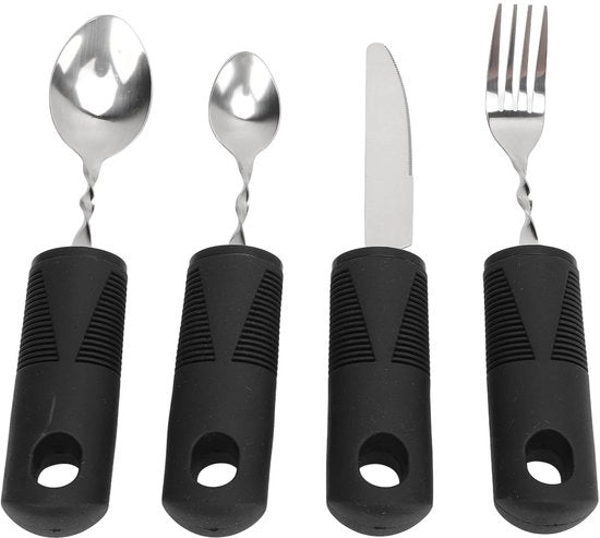 Lepel da Cucina Ergonomico - Kit di Accessori per la Cucina - Posate Bilanciate - Aiuto per le Articolazioni - Manicotto per Stabilizzare le Rotazioni - Manico Comodo - Posate da Cucina