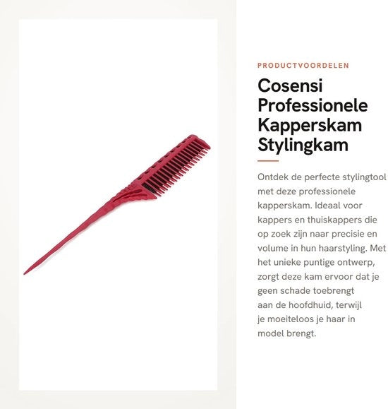 Kam da Barba Professionale 3 Righi - Maniglione Antiscivolo - Kam a Punto - Precisione di Stilismo - Stilizzazione dei Capelli - Nessuna Danno alla Pelle del Capo - Kam per Capelli