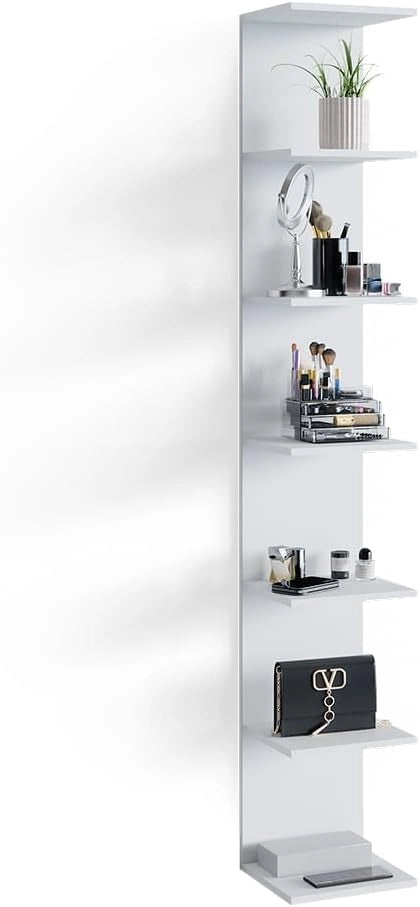 Libreria da parete Paolo, Bianco, 30 x 190 cm, montabile per riporre libri e decorazioni
