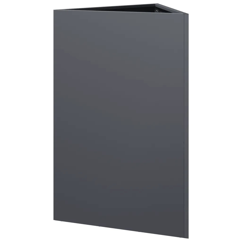 Fioriera | Cassetta per fiori | Vaso da Giardino Antracite Triangolare 50x43x75 cm Acciaio