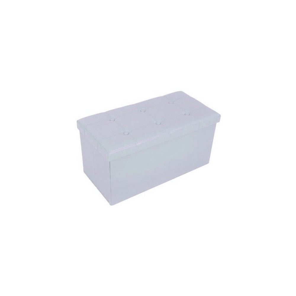 Trade Shop - Pouf Scatola Contenitore Rettangolare Similpelle Cassapanca Poggiapiedi Colore -