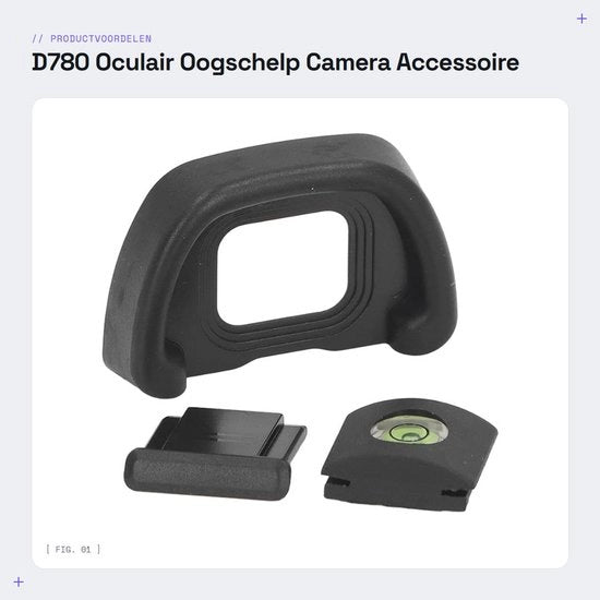 Oculair Oogschelp con Flitsschoenafdekking e Waterpas - D780 - Dempend Effect - Installazione Facile - Oogschelp per Fotocamera