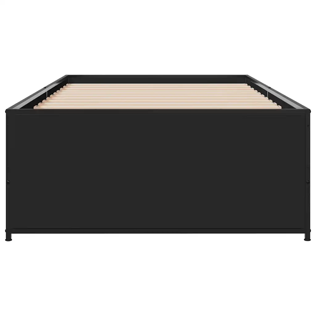 Giroletto Nero 90x190 cm in Legno Multistrato e Metallo