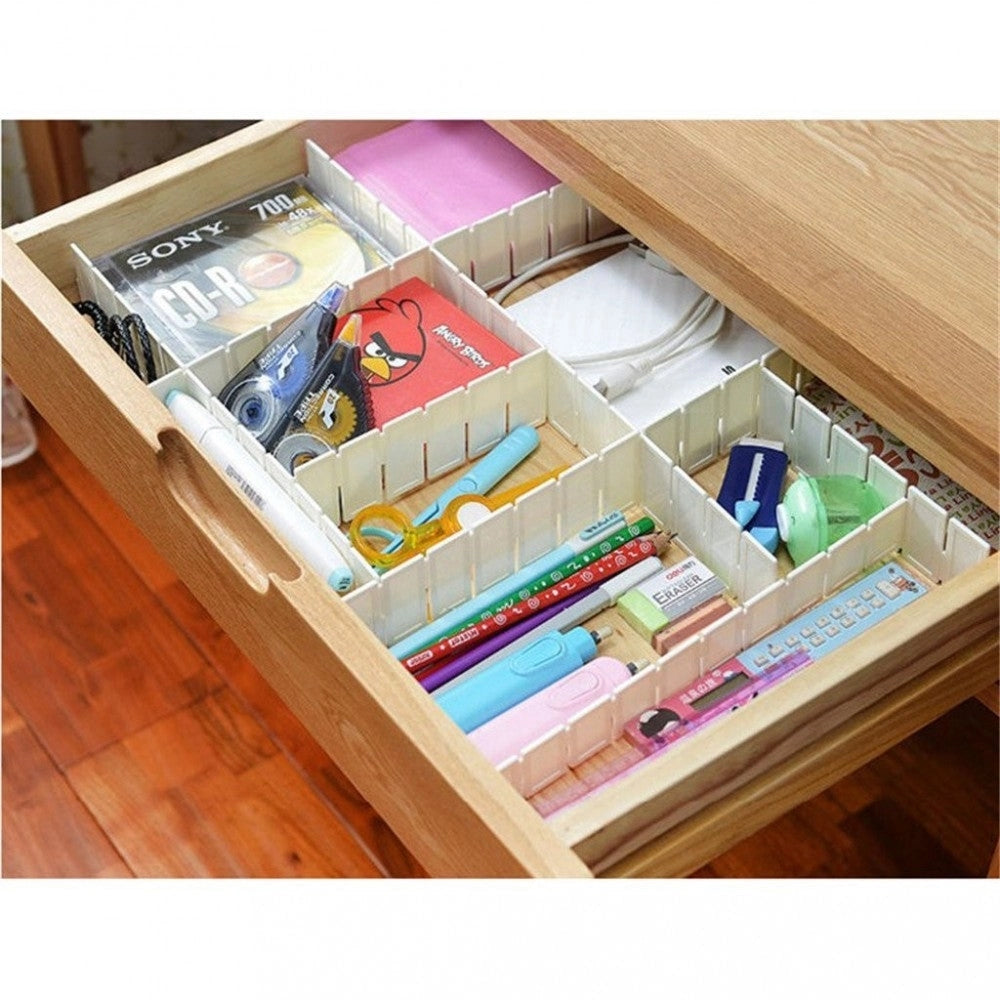 Set 2 Divisori Organizer 130x435mm Componibili per Cassetti in Plastica Verde
