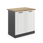 Vicco Mobile lavello cucina Bianco casa di campagna 80 cm , PL Rovere