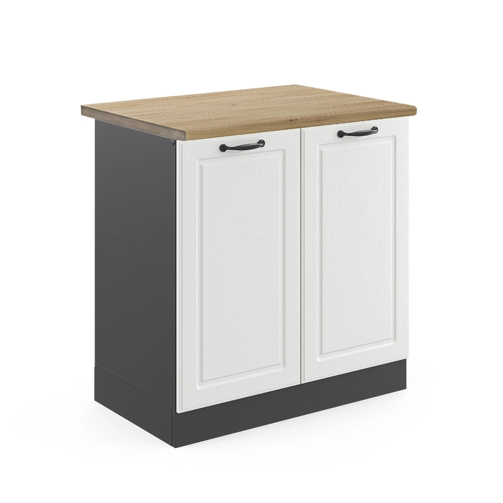 Vicco Mobile lavello cucina Bianco casa di campagna 80 cm , PL Rovere