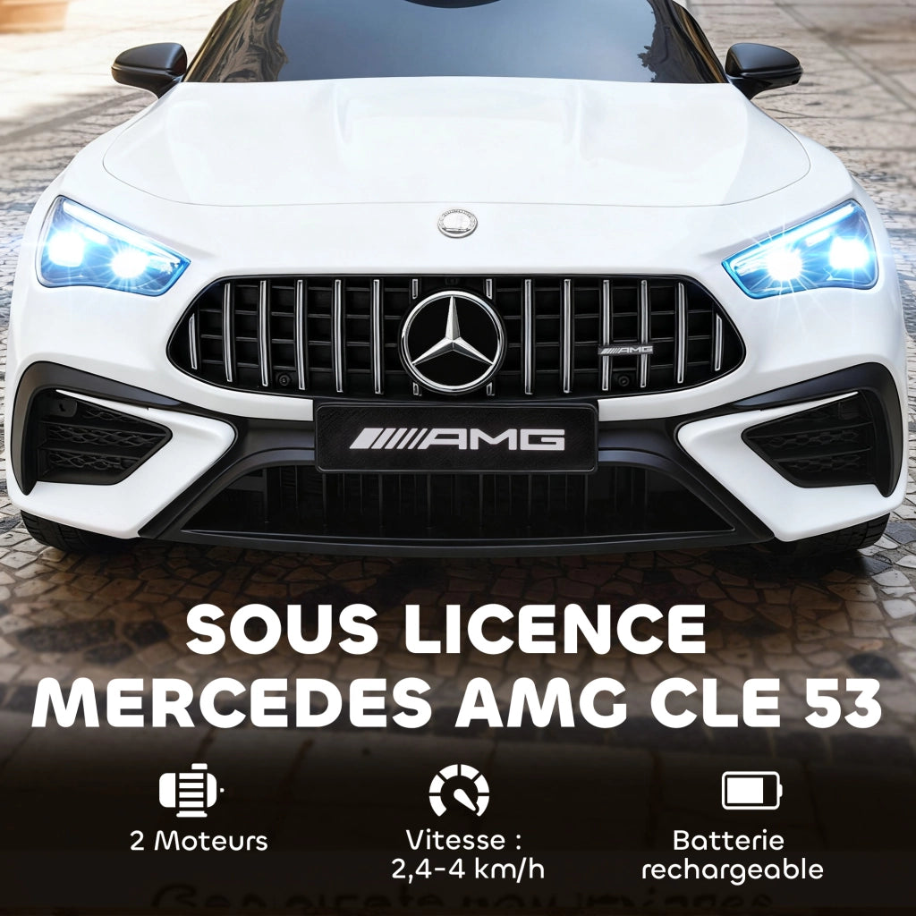 Auto elettrica Mercedes AMG CLE 53 ¨C Xylo ¨C 12V bianco 99x55x43cm