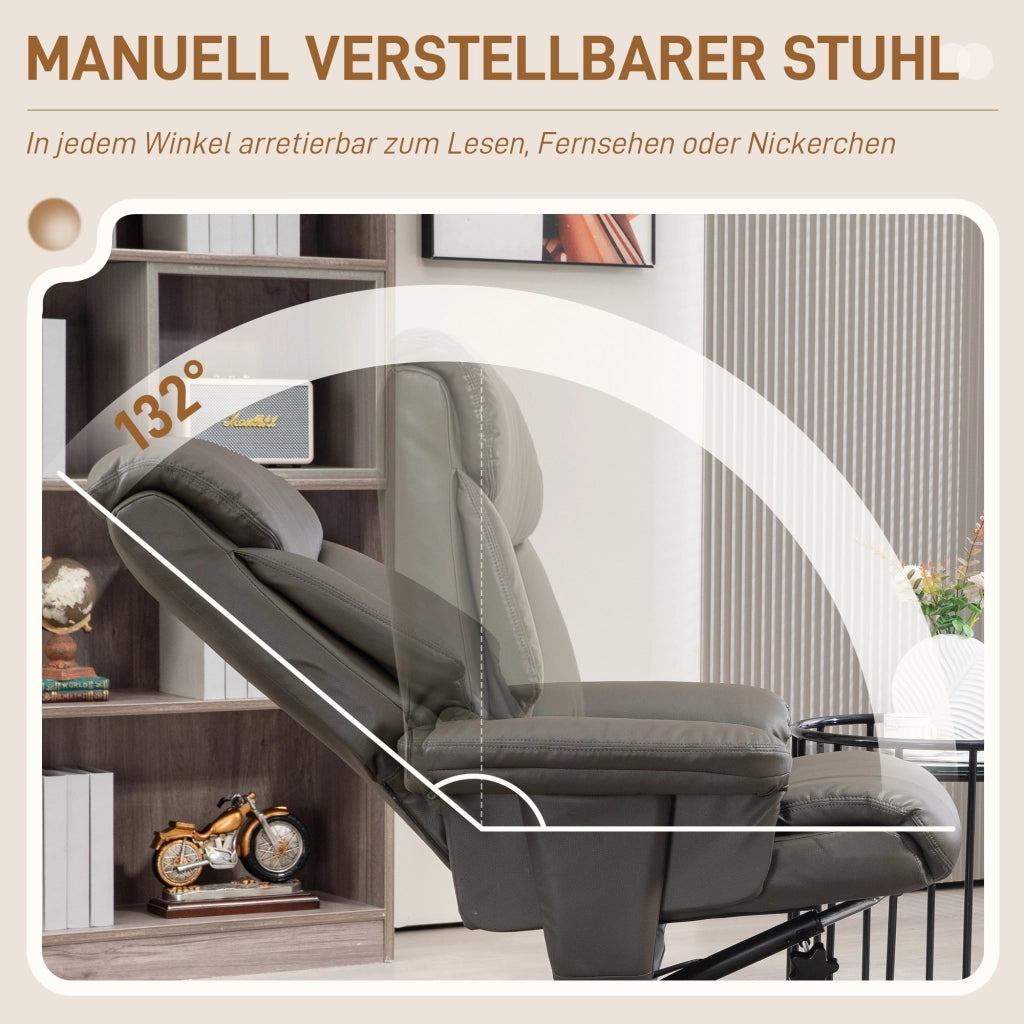 Poltrona Relax Reclinabile Massaggiante ¨C Zephmum ¨C Similpelle Grigio