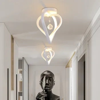 LAMPADA DA SOFFITTO CORRIDOIO DISEGN MODERNO CON CRISTALLO 22w 1760lumen ip20 LUCE CALDA 3000K