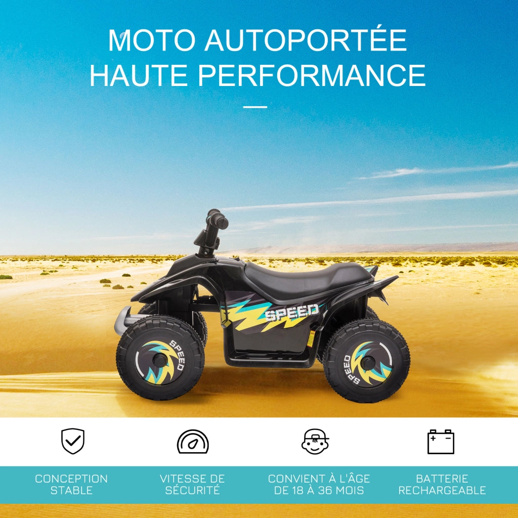 Quad elettrico per bambini 18-36 mesi 6V con marcia avanti e indietro ¨C Xylo ¨C 72x40x45,5cm nero