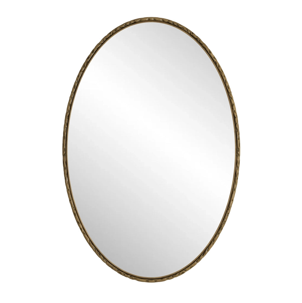 Specchio ovale da parete 110x75x11.5 cm; montaggio verticale e orizzontale; in vetro; oro