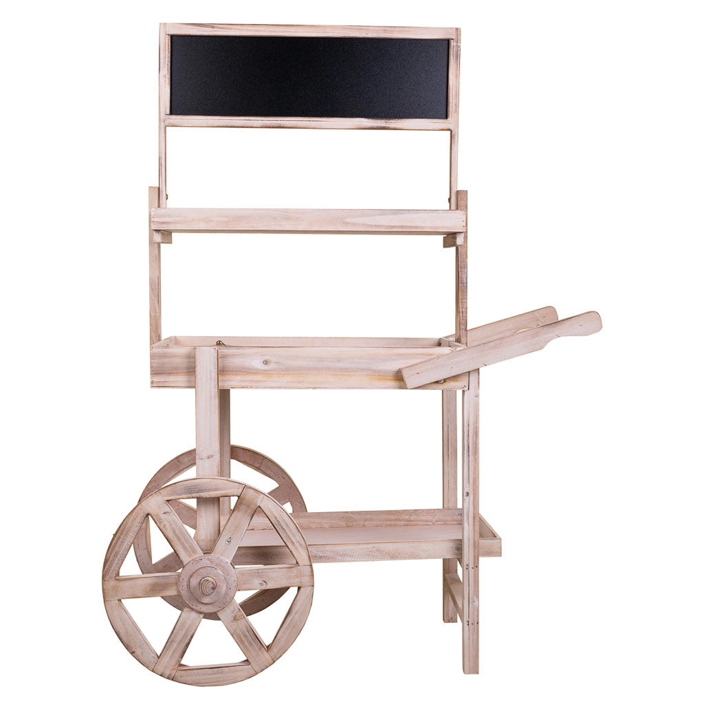 Carrello espositivo in legno bianco 95x51x128h