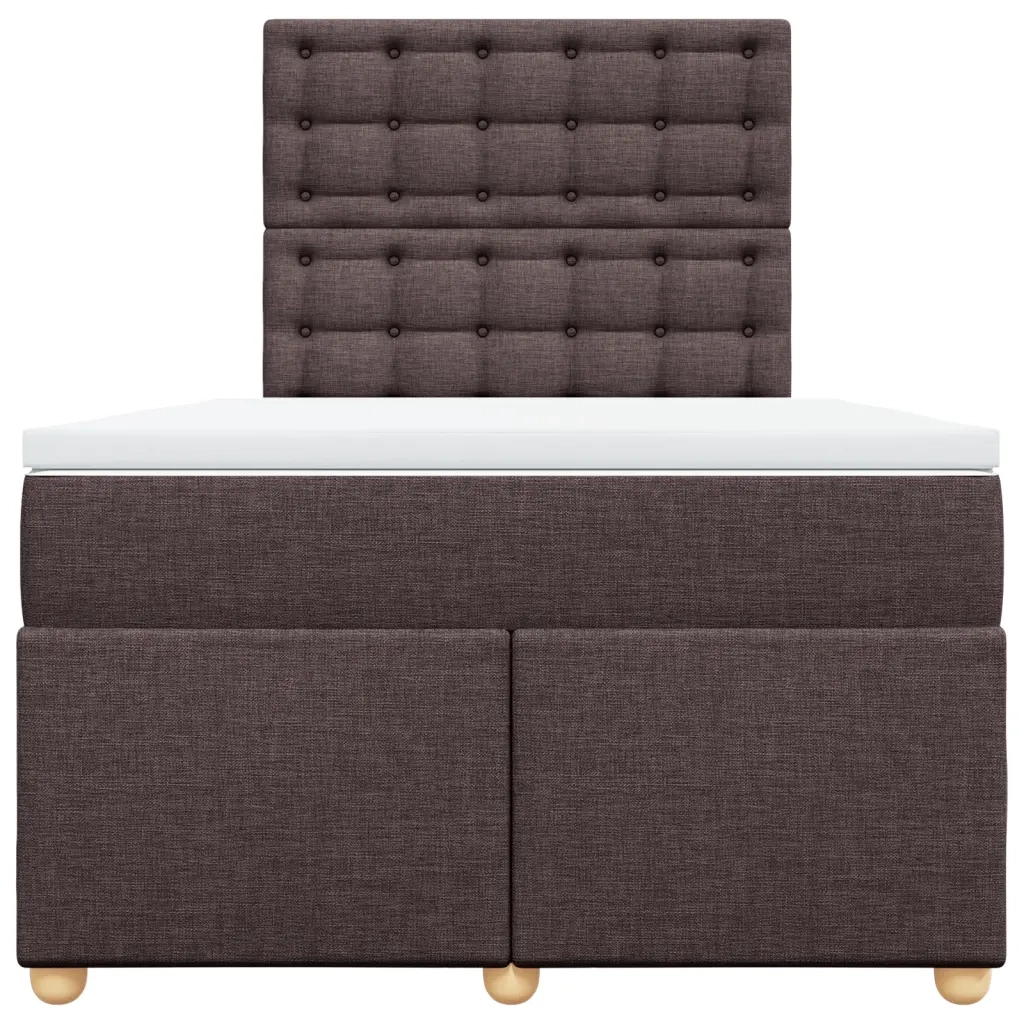 Giroletto a Molle con Materasso Marrone Scuro 120x200cm Tessuto