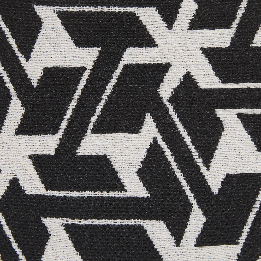 Set di 2 cuscini decorativi in cotone bianco e nero 45 x 45 cm federe rimovibili con imbottitura in poliestere