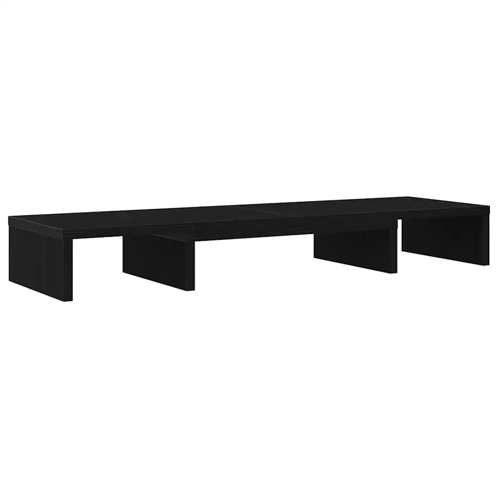 Supporto per Monitor Regolabile Rovere Nero 80x24x10,5 cm