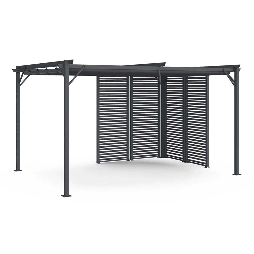 IDMarket - Set di 2 persiane modulari a pergola grigio antracite