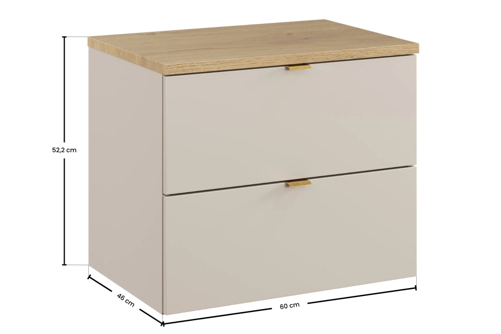Set mobili bagno 60 cm con piano Dalia Cashmere 60 x 1401 x 46 cm