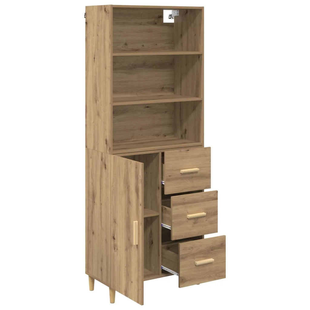 Credenza | Madia | Buffet da pranzo | Armadio da pranzo con cassetto Rovere artigianale 69,5 x 32,5 x 180 cm