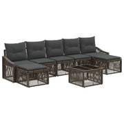 Set Divano da Giardino 8 pcs Grigio polyrattan