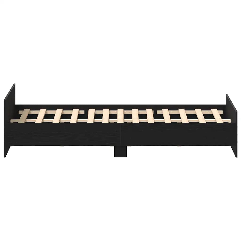 vidaXL Struttura letto senza materasso in rovere nero 180x200 cm in legno composito