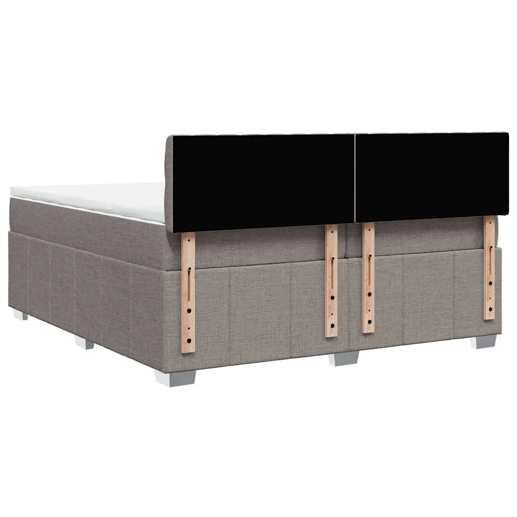 Giroletto a Molle con Materasso Tortora 200x200 cm in Tessuto 3287186