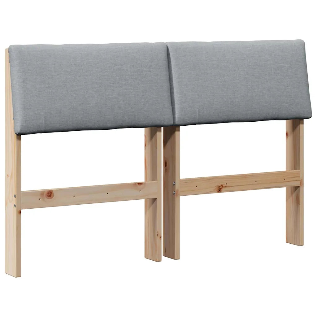 Testiera imbottita Grigio chiaro 120 cm Pino massello 879129
