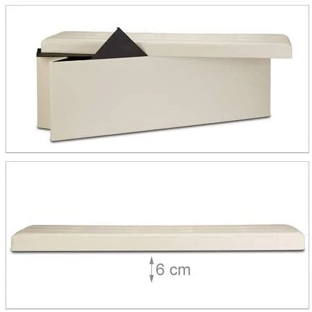Sgabello pieghevole in materiale sintetico pouf contenitore pieghevole 114 cm beige 13_0002807_3