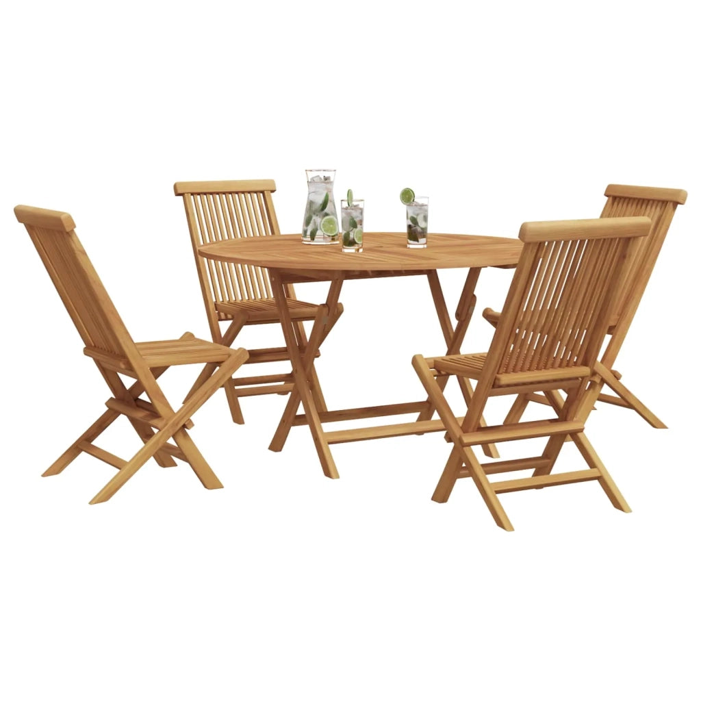 Set da Pranzo per Giardino 5 pcs Marrone Legno di teak solido 3385967