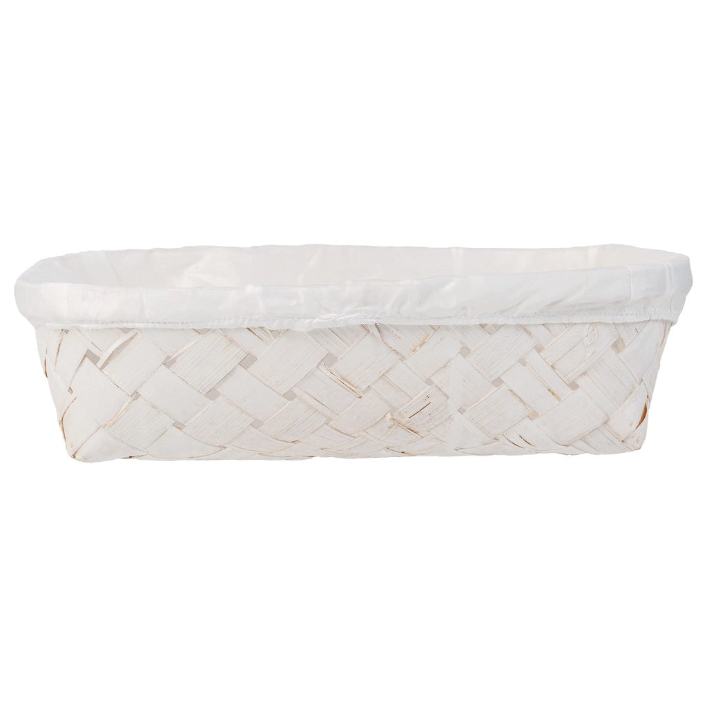 Vassoio in bambù foderato bianco 29,5x20x7h