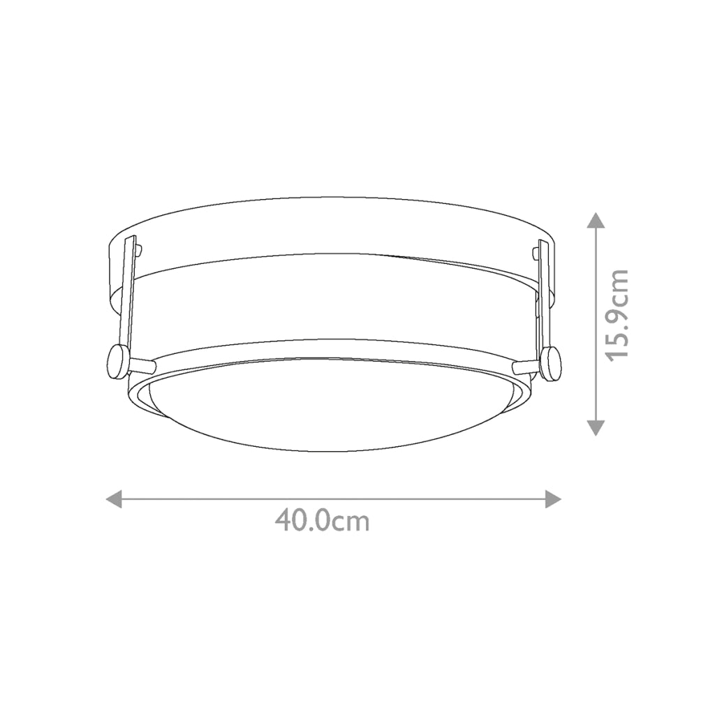 Plafoniera tonda vetro opale 40cm 3xE27 cromo Harper
