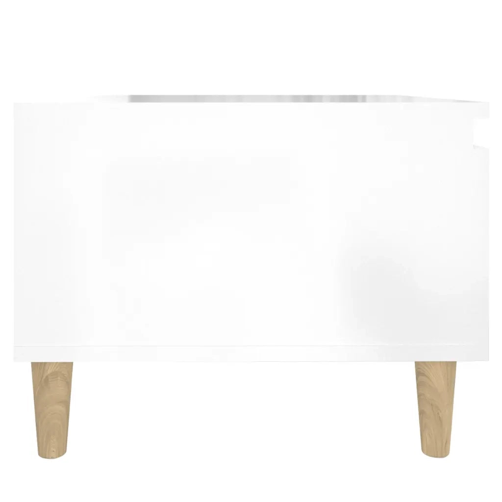 Tavolino Bianco Lucido 50x46x35 cm in Legno Multistrato 819504