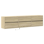 Mobile TV multimediale scaffale TV credenza mobile TV sala da pranzo soggiorno camera da letto a parete con illuminazione a LED rovere Sonoma 180 x 31 x 45 cm marrone 02_0027829