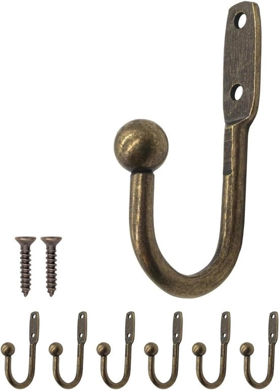 Ganci per armadio - design classico 4,8 cm x 2,5 cm - set da 6 in bronzo - ganci di alta qualità - ganci resistenti