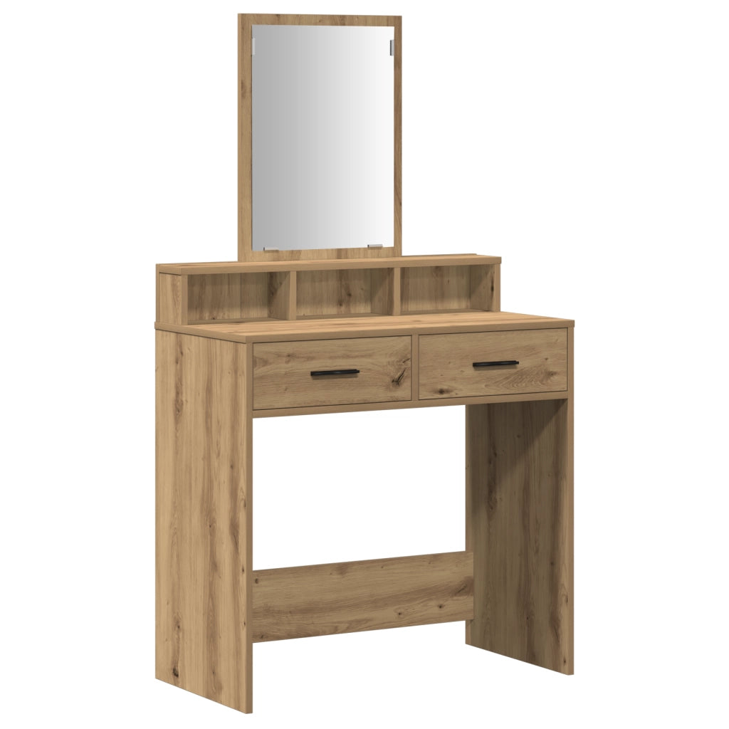 Toilette con cassetti in rovere fatto a mano 79x41x140 cm