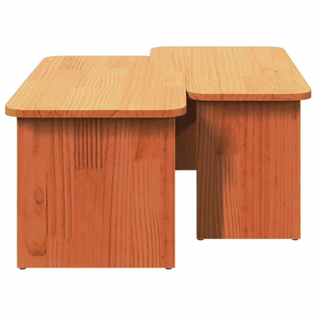 vidaXL Tavolino da salotto 2 pcs Cera marrone 100 x 69 x 35.5 cm