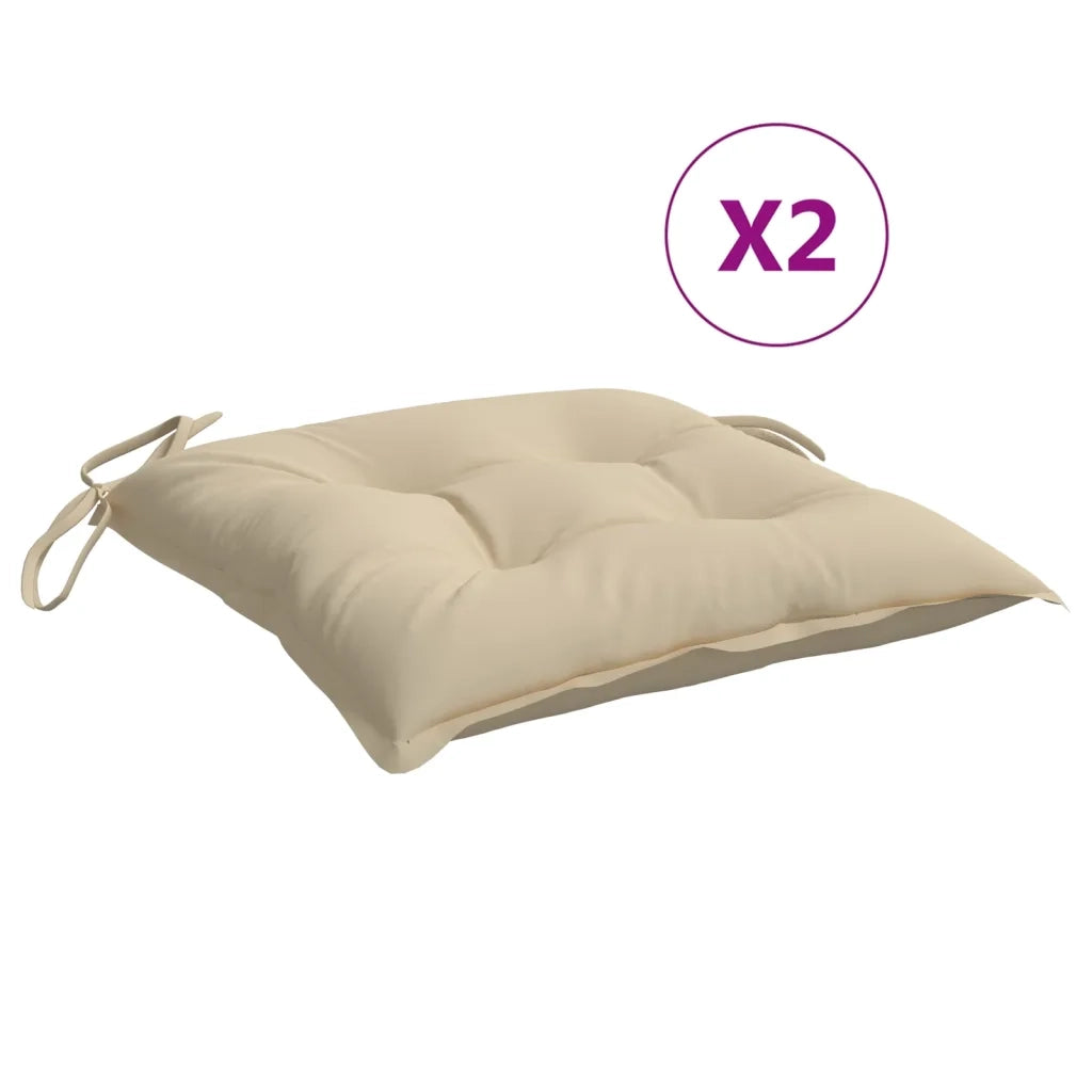 Cuscini per Sedia 2 pz | Cuscini per sedie Beige 40x40x7 cm in Tessuto Oxford