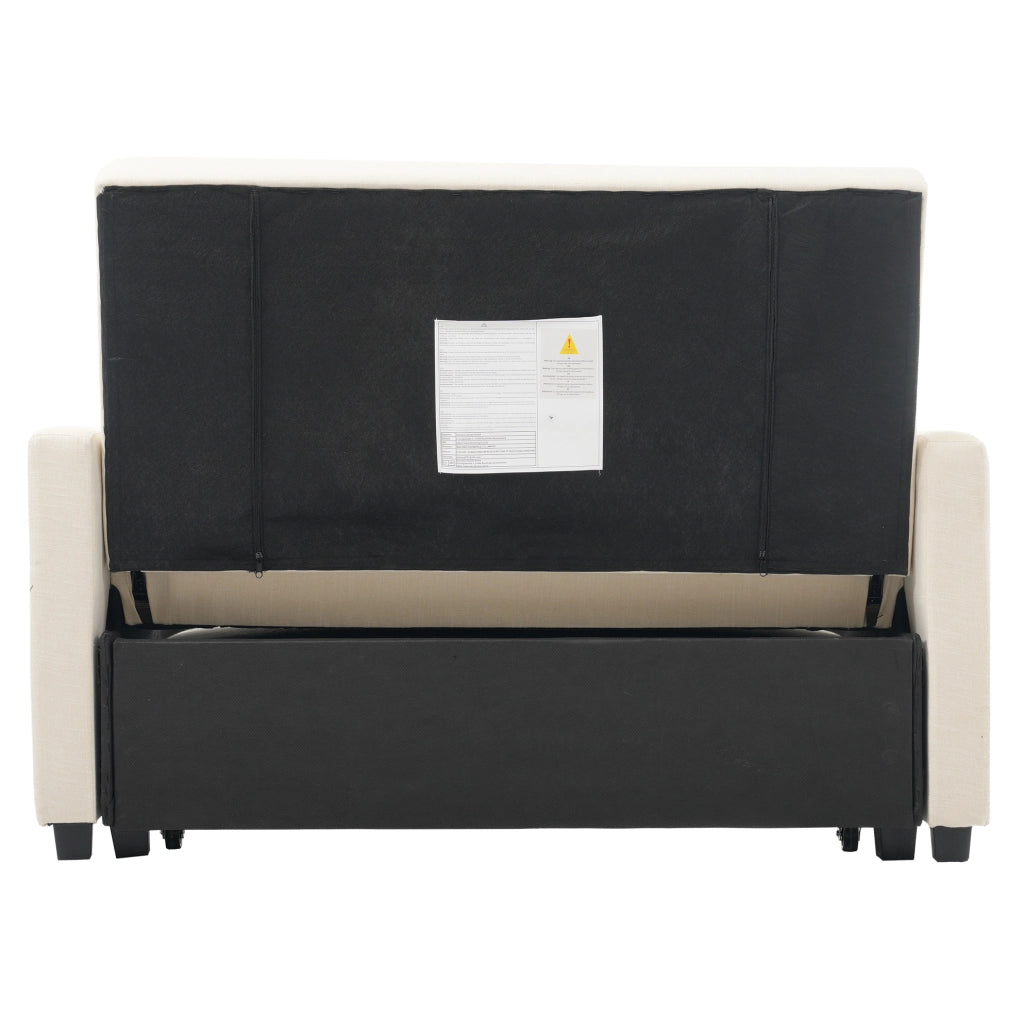 Divano letto pieghevole beige con schienale reclinabile