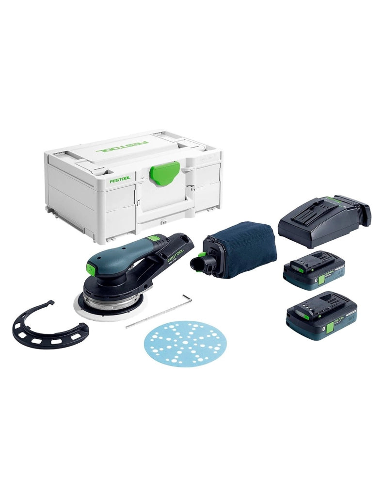 Levigatrice Roto-orbitale FESTOOL ETSC 2 150 I-Plus (2 x 4,0 Ah + TCL6 + Systainer SYS3 M 187)