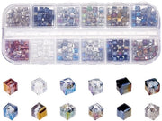 Accessori per gioielli - 360 pezzi - Perle in vetro 12 colori - Cristalli quadrati 4mm - Spacer per perle - Creazione di gioielli - Design unico