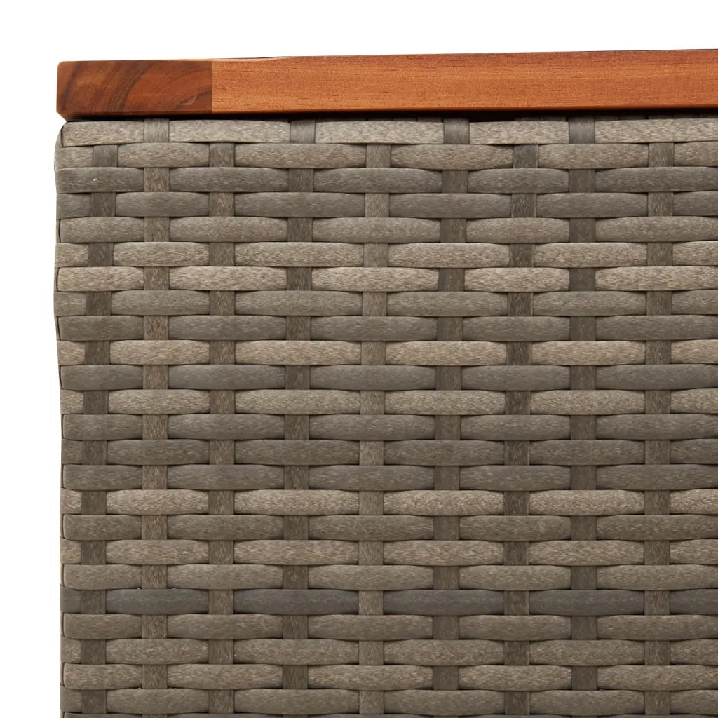 Tavolo da Giardino Grigio 55x55x37 cm Polyrattan e Legno Acacia 366126