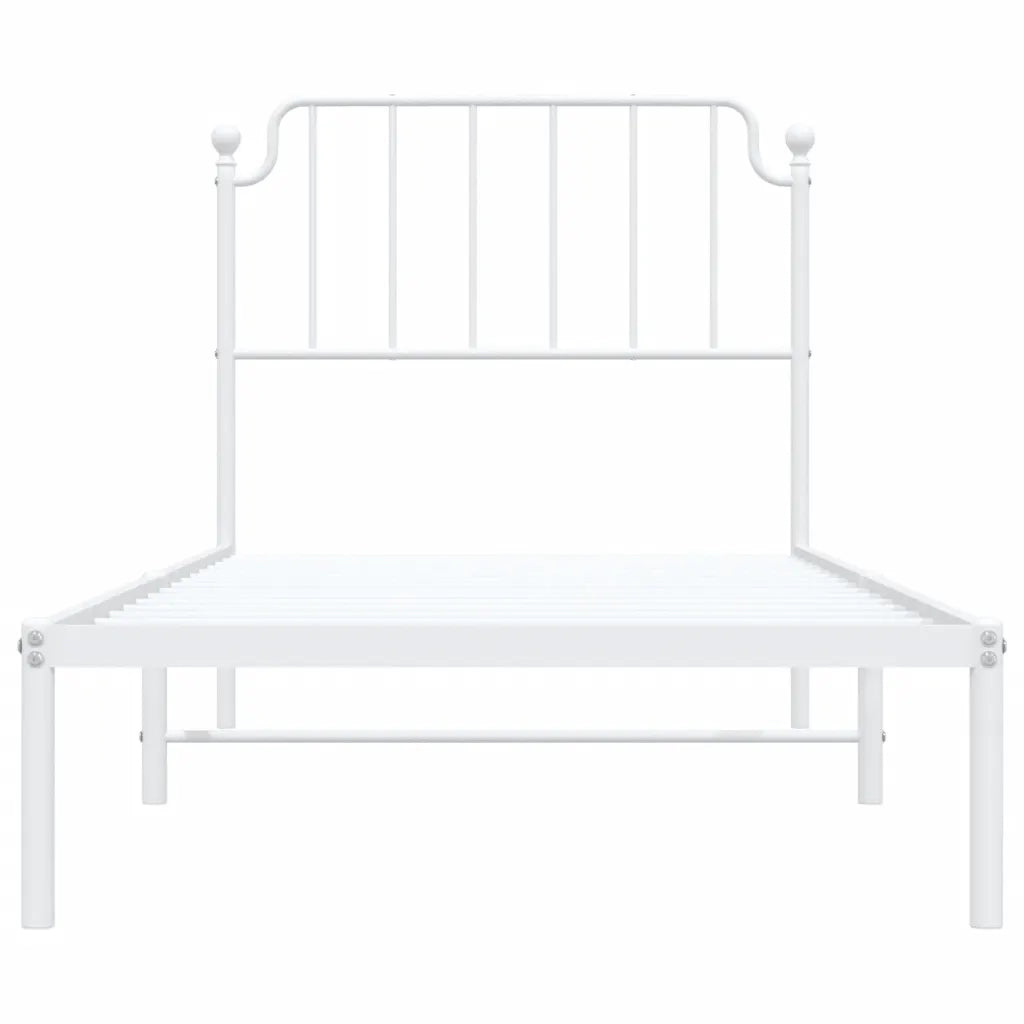 Giroletto con Testiera Metallo Bianco 90x200 cm 373929