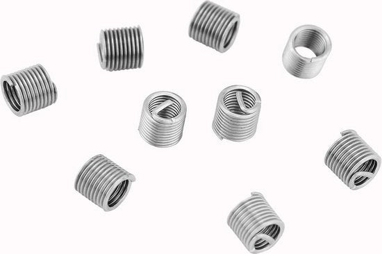 Assortimento Helicoil 100 pezzi acciaio inossidabile M5 x 08 x 2D set di utensili per la riparazione di dadi e viti.