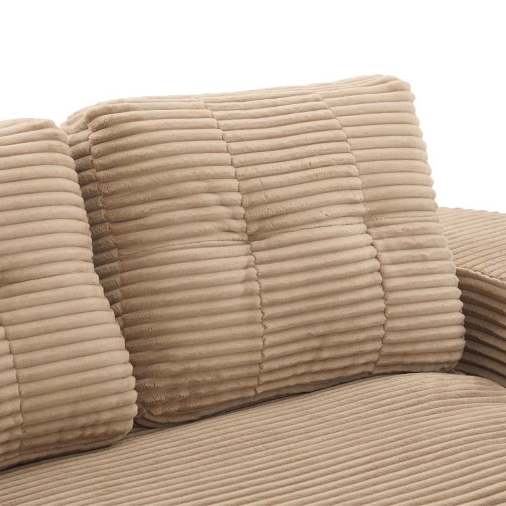 Poltrona letto 2 in 1 con seduta extra profonda schienale alto e doppio portabicchieri in velluto a coste kaki