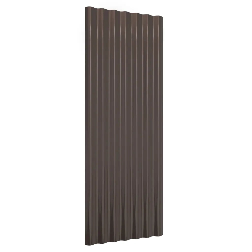 Pannelli Tetto 12pz Acciaio Zincato Marrone 100x36cm 319144