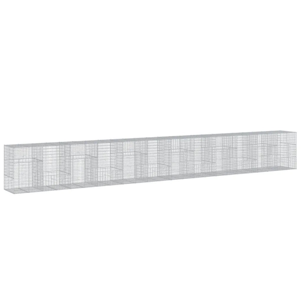 Cesto Gabbione con Copertura 1200x100x150 cm in Ferro Zincato 3295224