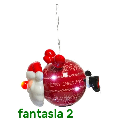 Palline di natale con personaggi natalizi Kaemingk