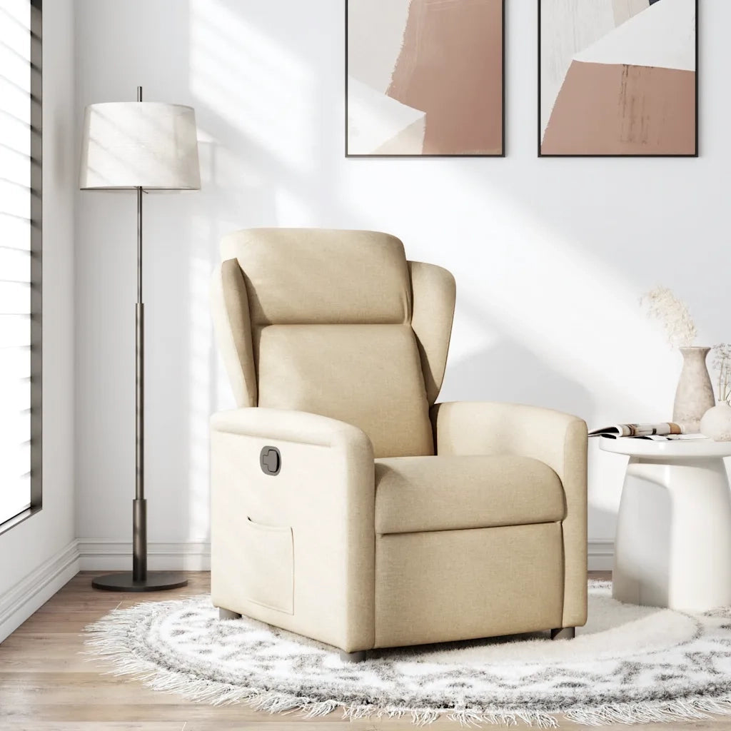 Divano Sedia-Poltrona Reclinabile in Tessuto Crema 599262